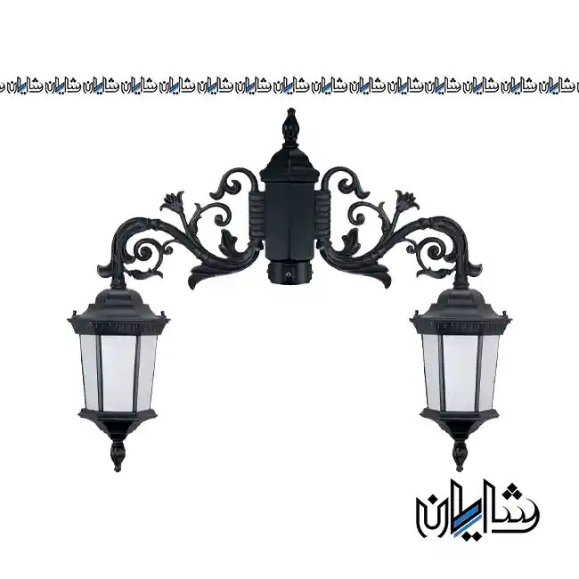 چراغ پارکی دو شاخه رابو شاخه Z سرپایین بدون پایه تکشیدفام