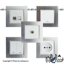 کلید و پریز دلند الکتریک مدل آسا نقره ای مات