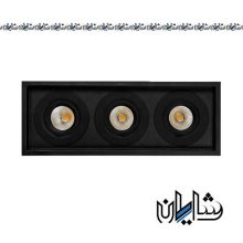 چراغ سقفی گریل سه تایی 45 وات بدنه مشکی EDC