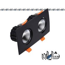 چراغ سقفی گریل دوتایی 70 وات بدنه مشکی EDC