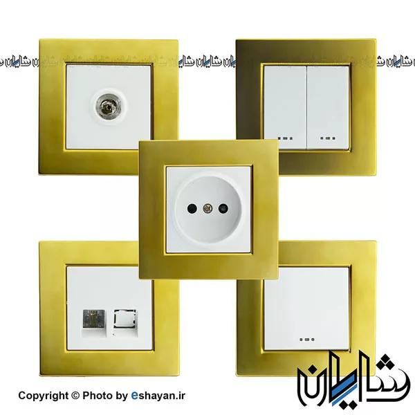 کلید و پریز دلند الکتریک مدل آسا طلایی مات
